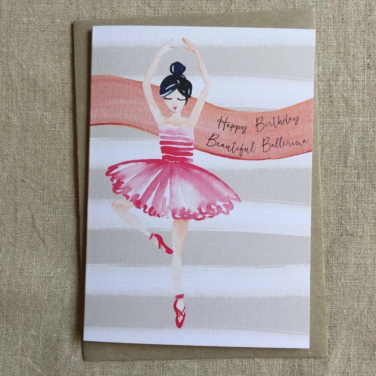 Картинка с днем учителя хореографии Ballerina Birthday Card - Pink Paddock Store