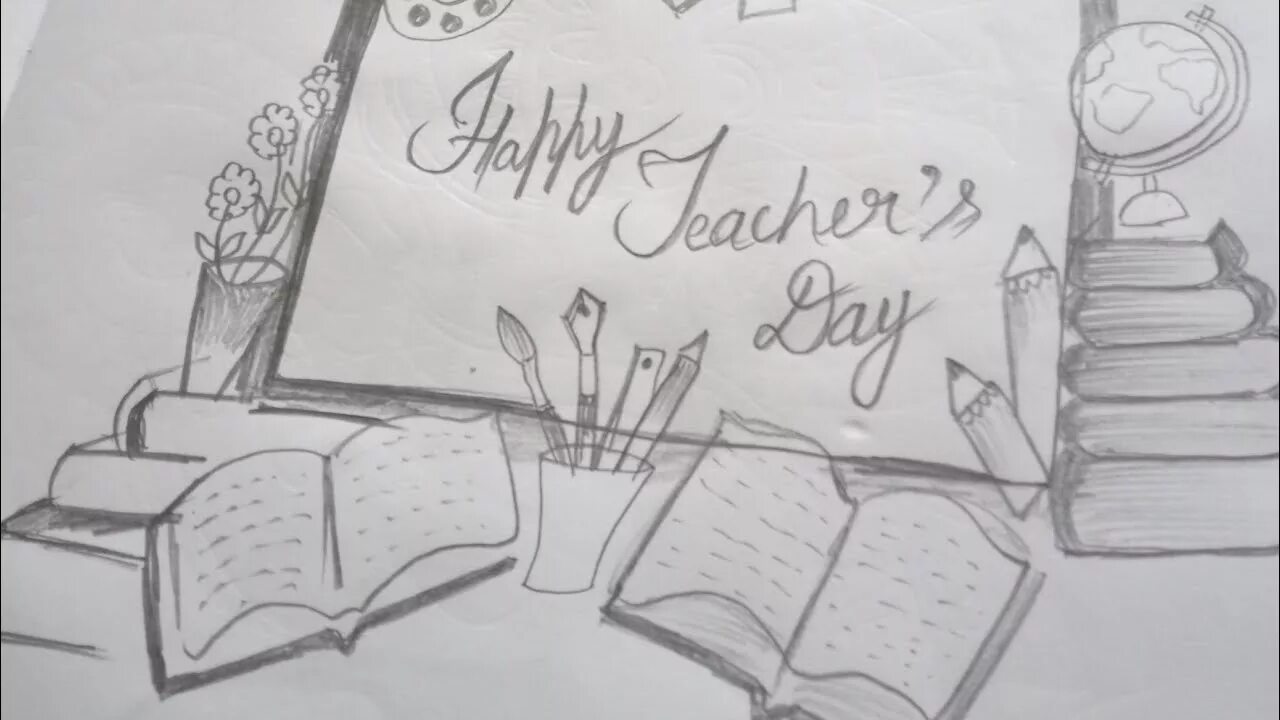 Картинка с днем учителя рисовать Teachers Day Drawing Teachers Day Drawing Pictures Teachers Day Drawing Easy Tea