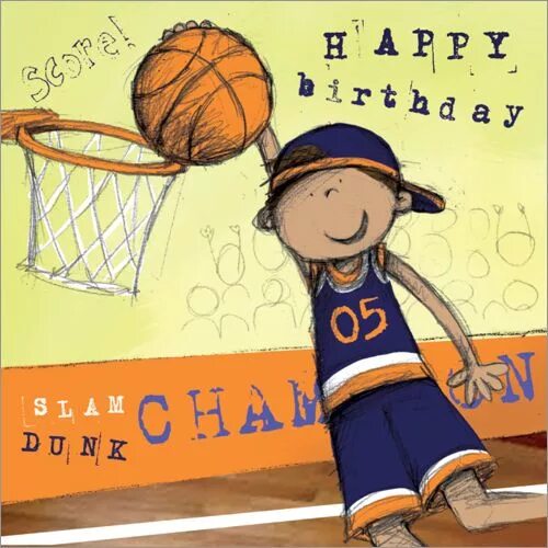 Картинка с днем учителя тренеру по баскетболу Ann-Marie Finn* Basketball Birthday - Presentation: With a white 100 gsm envelop