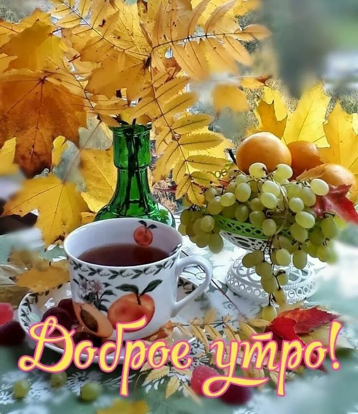 Картинка с добрым утром осенняя новинка Pin by Крымчаночка on С Добрым утром ! Good morning, Holiday decor, Table decora