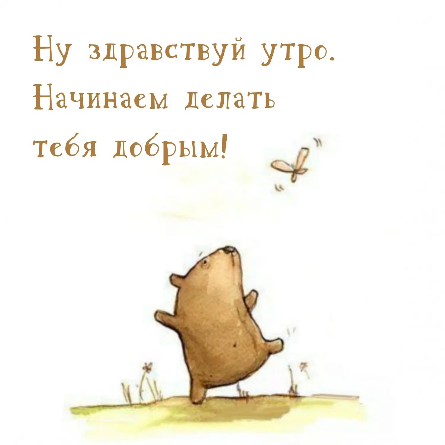 Картинка с добрым утром с прикольными словами Ну здравствуй утро. Начинаем делать тебя добрым!