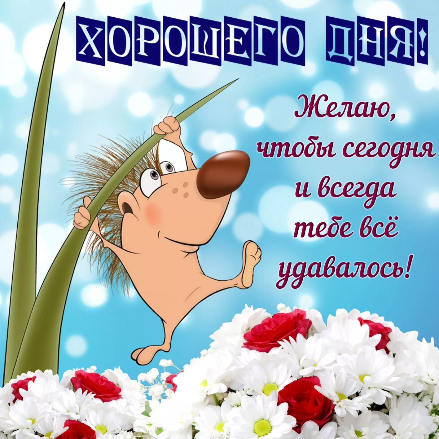 Картинка с удачным днем прикольные Скачать прикольную открытку с пожеланием Хорошего Дня