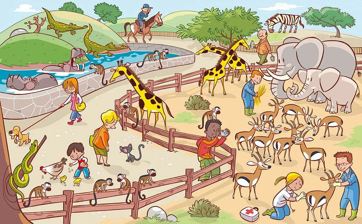 Картинка с животными для детей для описания Imágenes educativas Infantil 3 años Dierentuin, De dierentuin, Spaans leren