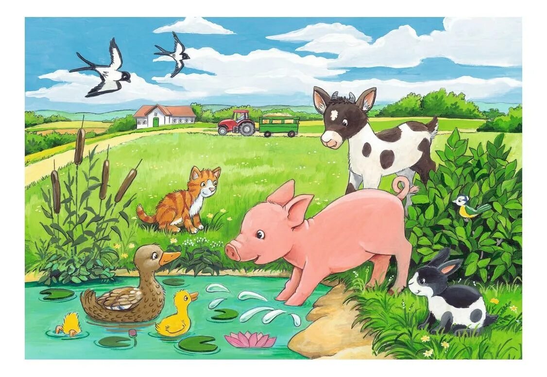 Картинка с животными для детей для описания Пазл Ravensburger 12, 12 деталей - купить в Москве, цены в интернет-магазинах на