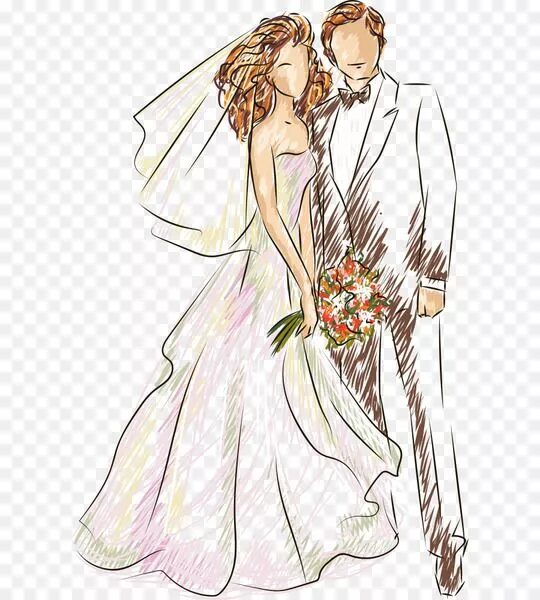 Картинка свадьба рисунок Free Download: Wedding Illustration - Vector wedding Ilustração de casamento, Ca