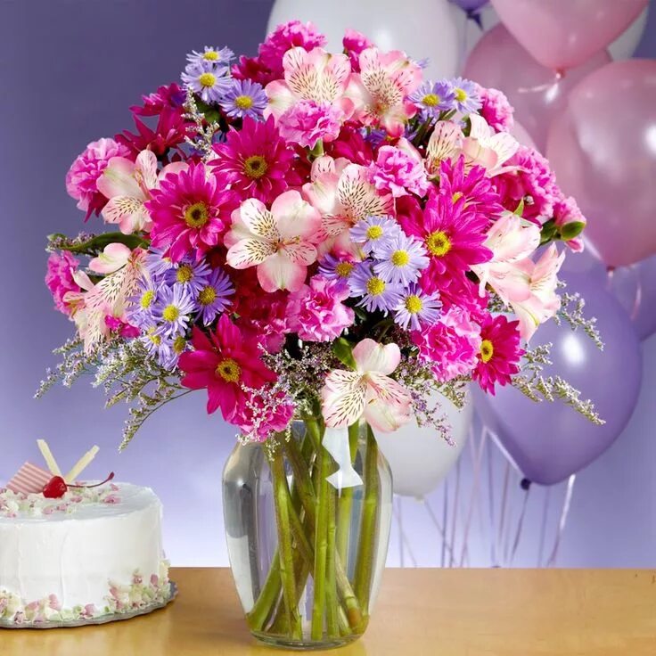 Картинка цветы с днем рождения Happy Birthday Flowers Images, Pictures and wallpapers Fiori di compleanno, Bouq