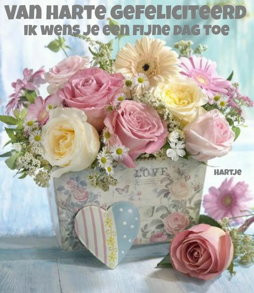 Картинка цветы с днем рождения Van harte gefeliciteerd Flower arrangements, Beautiful flower arrangements, Flow