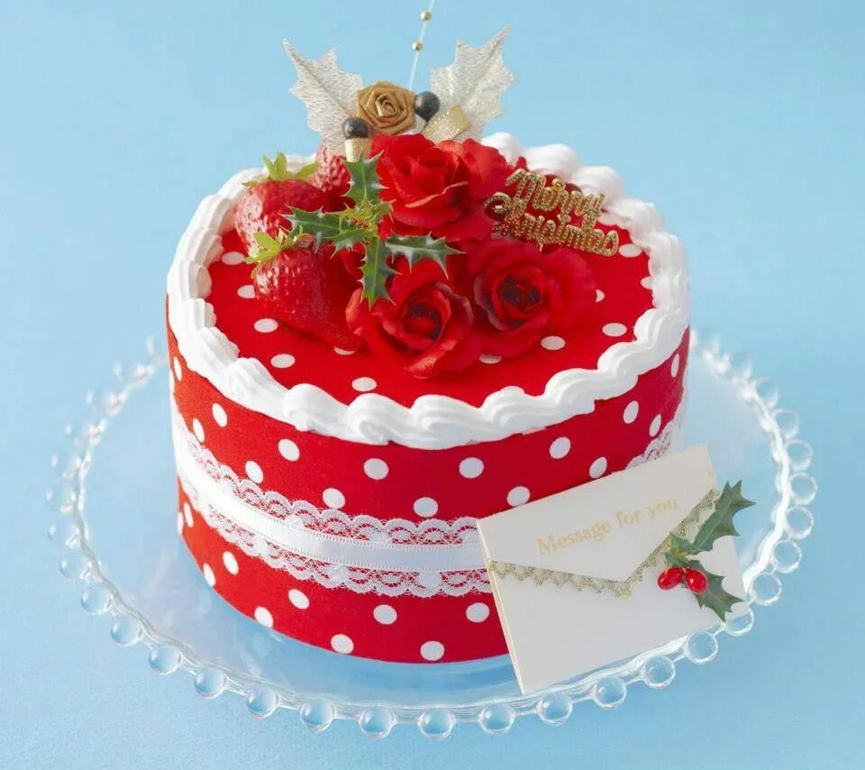 Картинка торт с днем рождения женщине red cake Cores