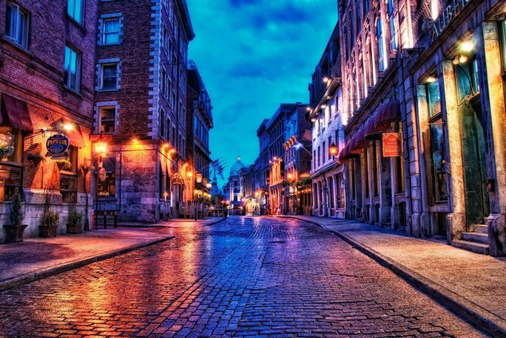 Картинка улицы фото MONTREAL quebec canada building rain hdr road Montreal quebec, Quebec canada, Ca