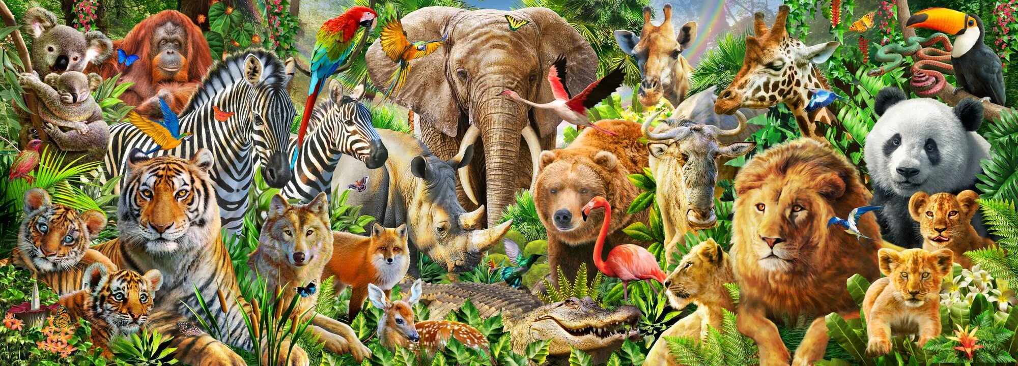 Картинка в мире животных Animal Mix Panorama hhh Puzzle art, Animals images, Josephine wall