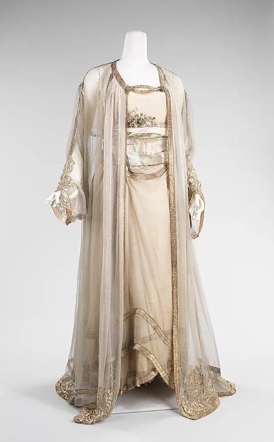 Картинка женский халат в стиле 19 века 1910 evening ensemble Abbigliamento storico, Abiti antichi, Abiti eleganti