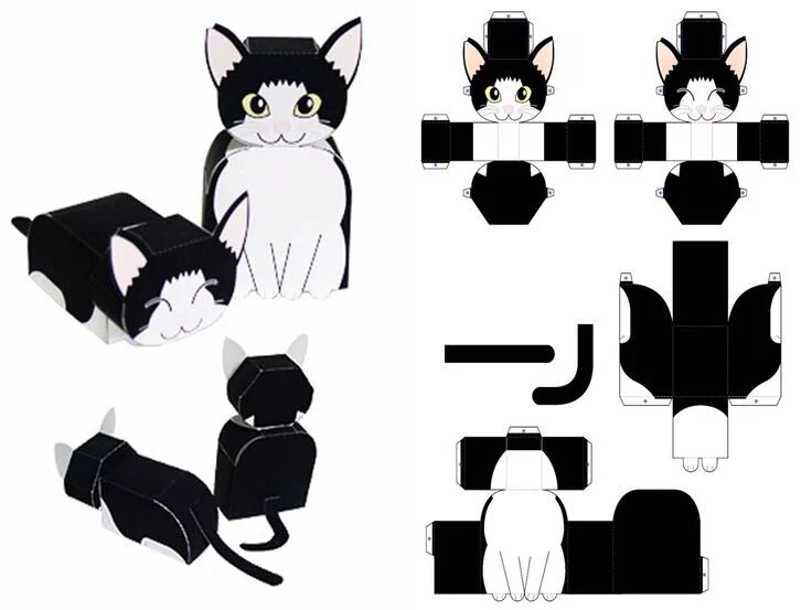 Картинки бумажных животных Caixinhas com moldes Paper doll template, Paper toys, Paper toys template