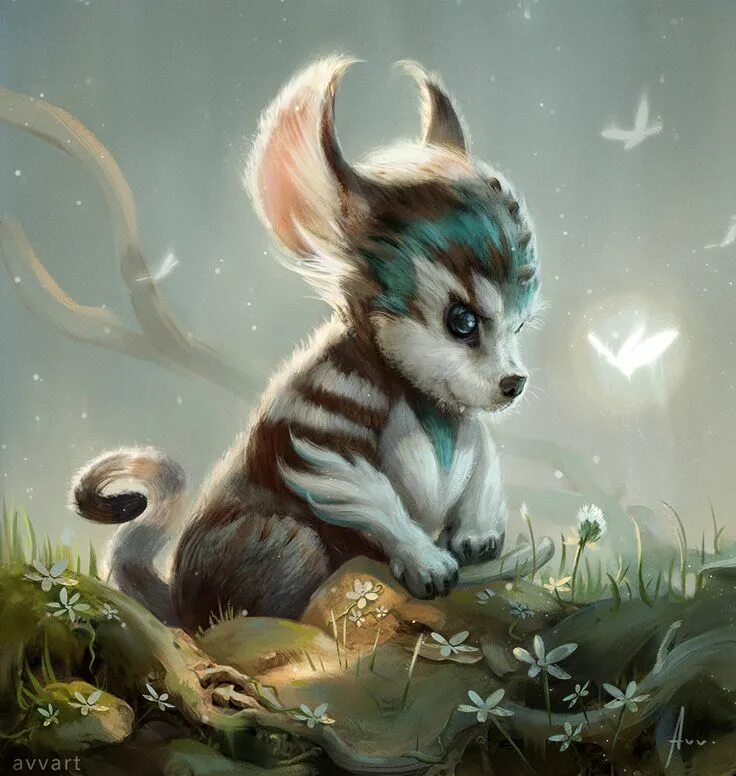Картинки чудесные животные Little Animal Art, Cute fantasy creatures, Surreal art
