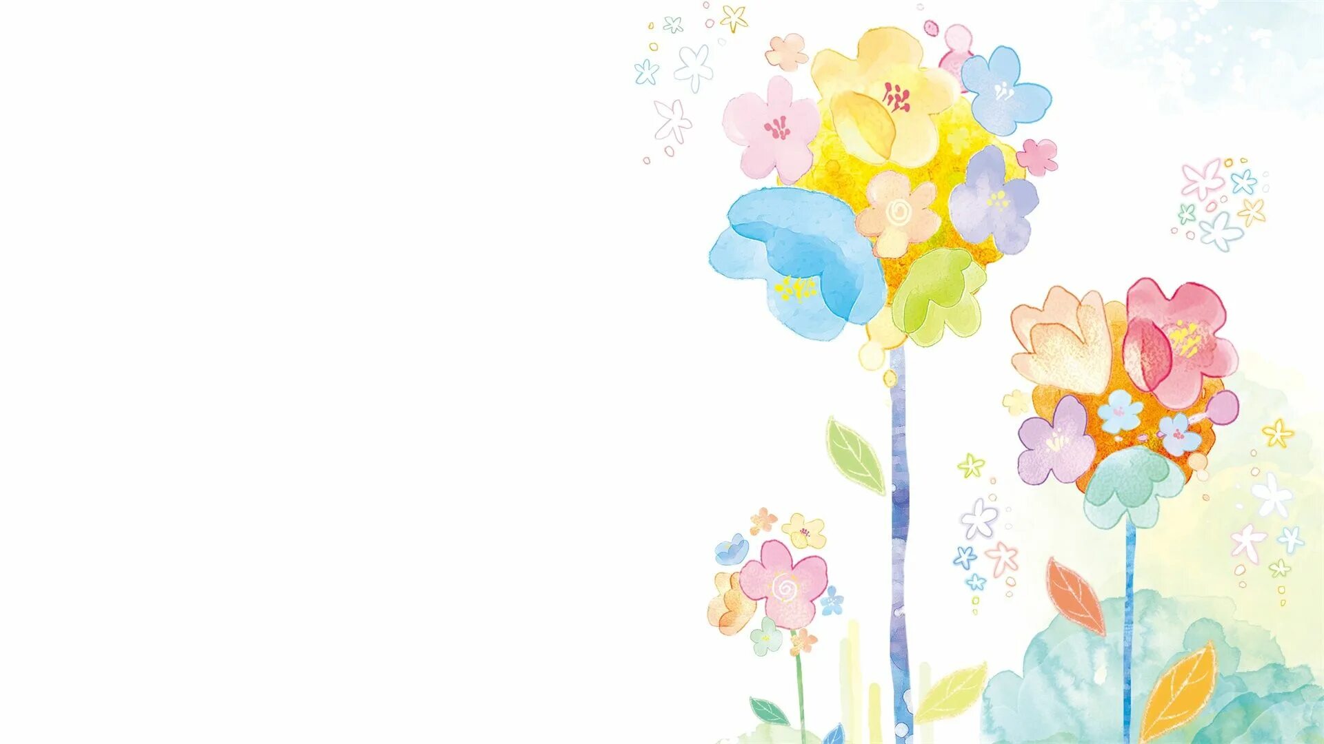 Картинки детские фоны для оформления Elegant water color flower ppt ba