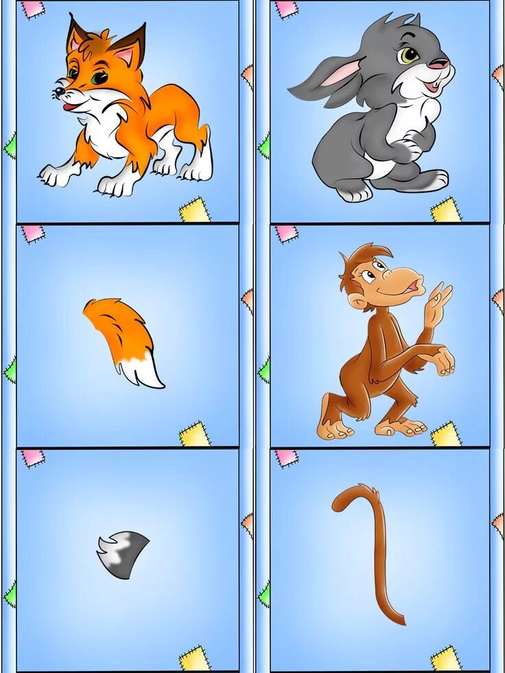Картинки для дидактических игр животные Чей хвостик? Animal activities for kids, Preschool activities, Animal activities