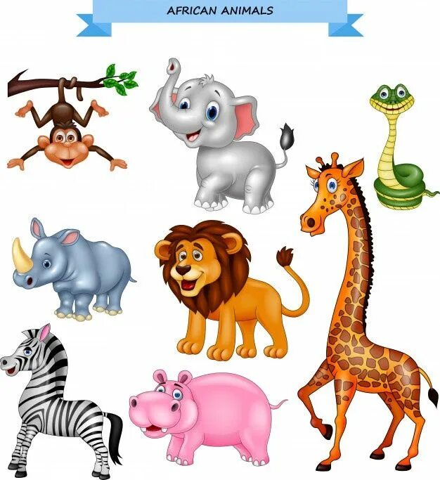 Картинки для дошкольного возраста животные Colección de animales de dibujos animado... Premium Vector #Freepik #vector #arb