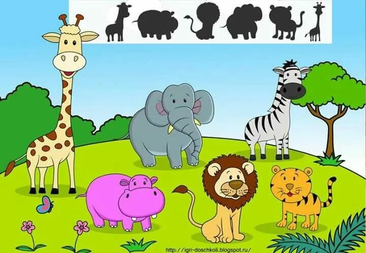 Картинки для дошкольного возраста животные Pin von Janka Kováčova auf učíme sa Tiere, Schatten, Spiele für kinder
