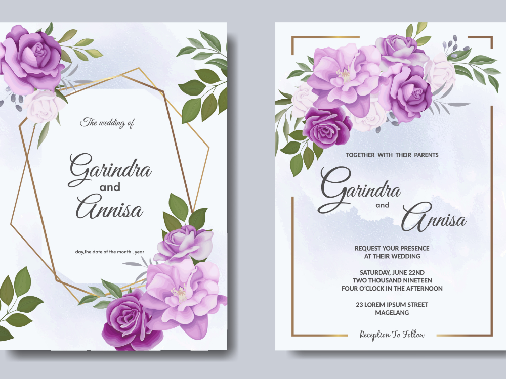 Картинки для пригласительных на свадьбу Elegant wedding invitation card with beautiful floral and leave Wedding invitati