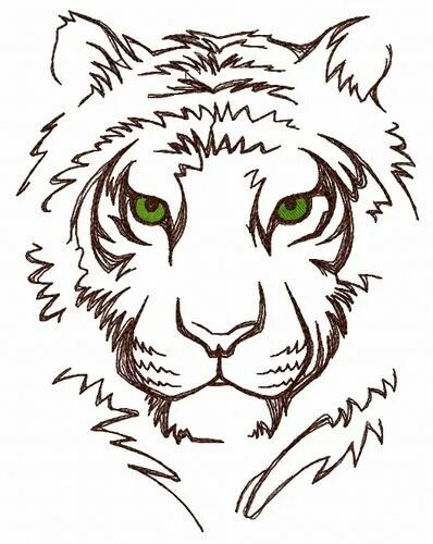 Картинки для выжигания животные White tiger 2 embroidery design Drawings, Machine embroidery designs, Tiger art