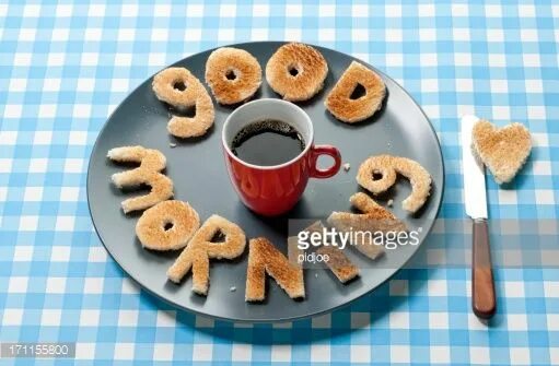 Картинки добро утро на английском Good Morning Letters on Toasted Bread