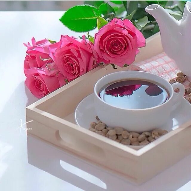 Картинки доброе утро хорошего дня девочке Pink Roses Decorative Boxes