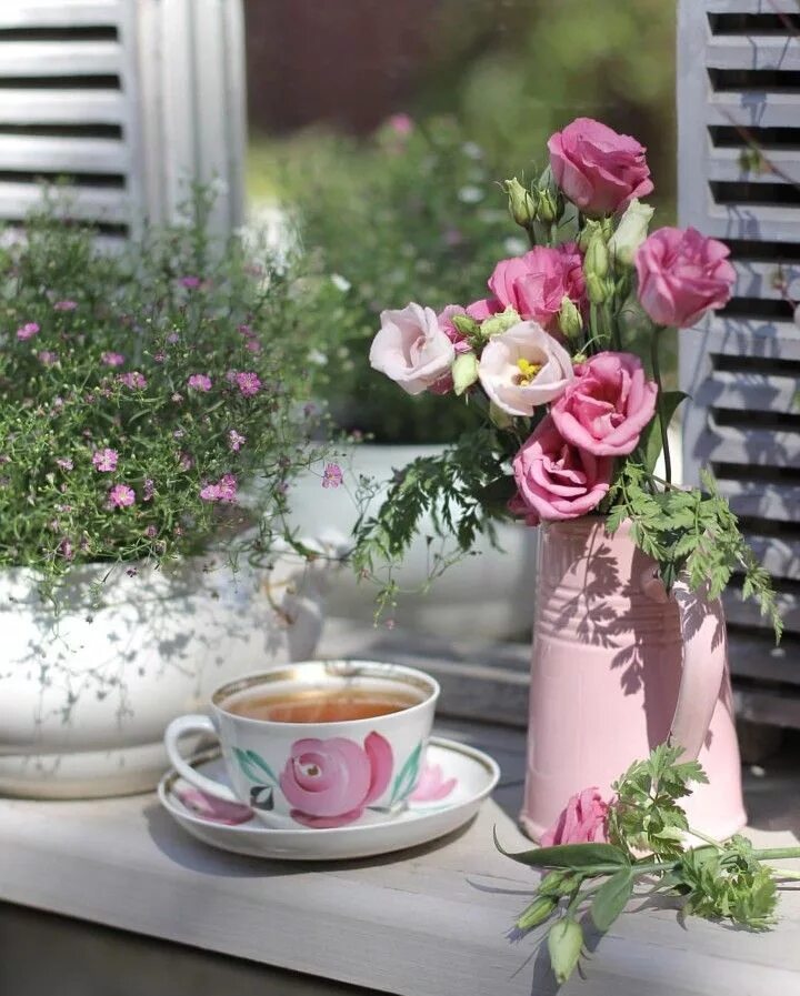Картинки доброе утро хорошего дня цветы Pin su coffee & tea Composizioni floreali, Giardini di campagna francese, Coltiv