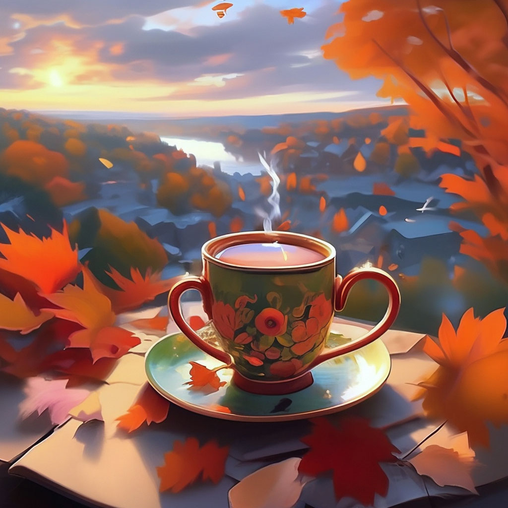Картинки доброе утро октября 2024 "Good morning, October" - image created in Shedevrum