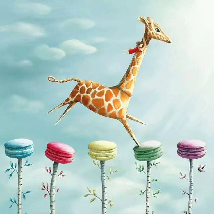 Картинки доброе утро позитивные прикольные смешные необычные No photo description available. Giraffe illustration, Whimsical art, Surreal art