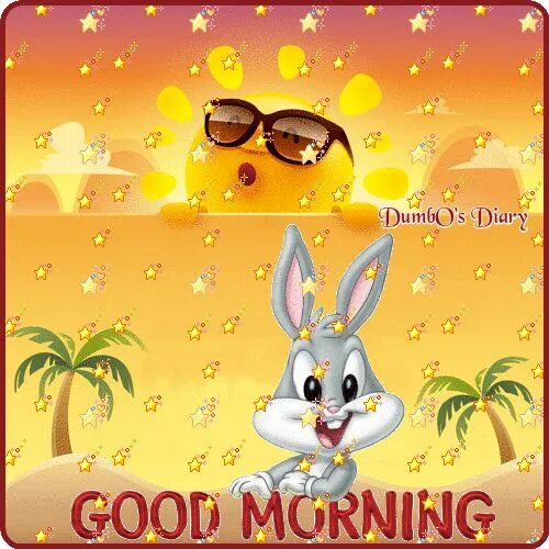 Картинки доброе утро прикольные двигающиеся Baby Bugs Bunny - Good morning - gif Feliz día, Images wallpaper, Imagenes minni