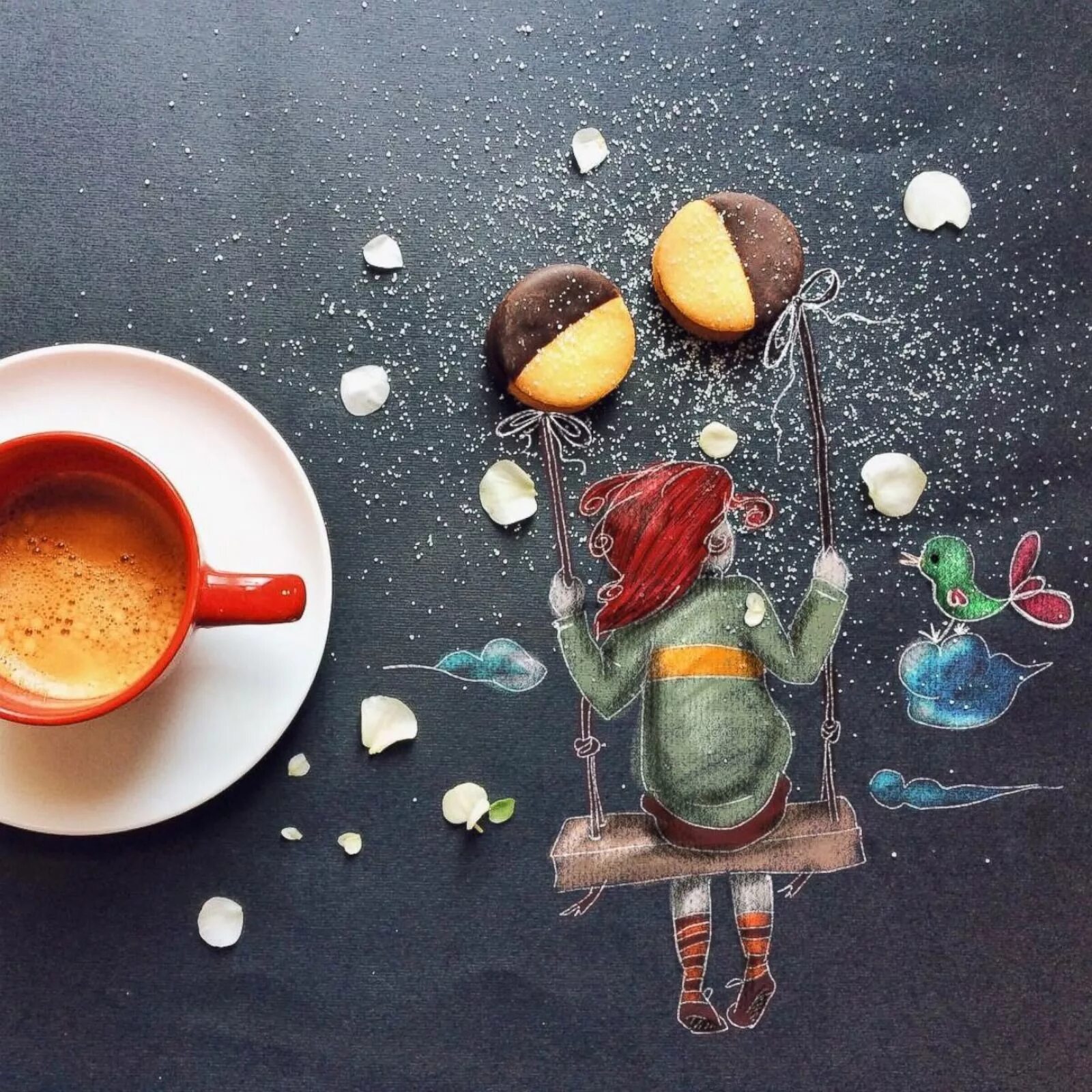 Картинки доброе утро сентября позитивные необычные прикольные Whimsical Morning Coffee Drawings - ABC News