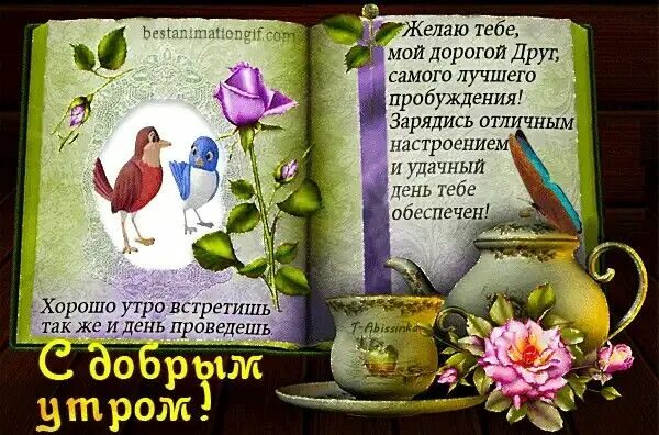 Картинки доброго дня с умными пожеланиями Pinterest Доброе утро, Открытки, Анимация