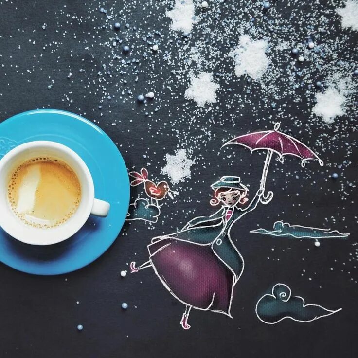 Картинки доброго утра прикольные женщине необычные Pin by Yulia Shatalyuk on Осень Coffee painting, Coffee art, Coffee drawing