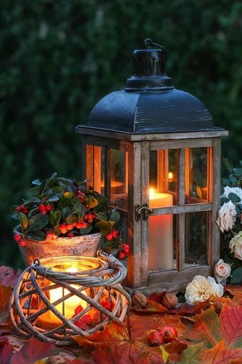 Картинки доброго вечера стильные сентябрь Pin by Annette Koeppen on Garten Candle lanterns, Fall decor, Lanterns