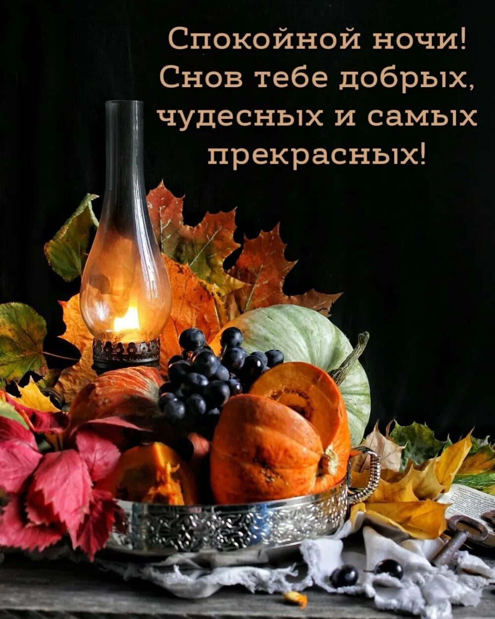 Картинки доброй ночи и вечера октября Картинка - Спокойной ночи! Снов тебе добрых.