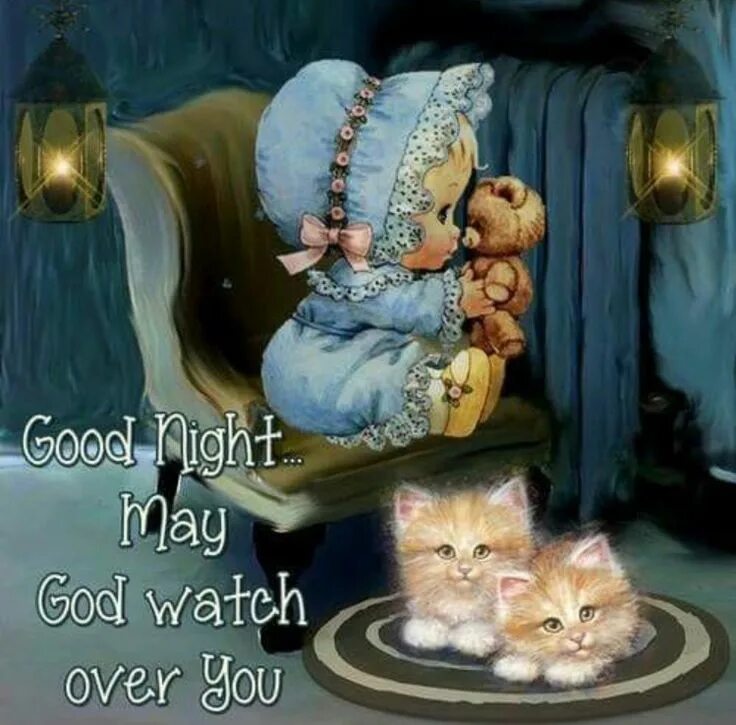 Картинки доброй ночи старинные с пожеланиями Good Night, may God watch over you. Good night sister, Good night prayer, Good n