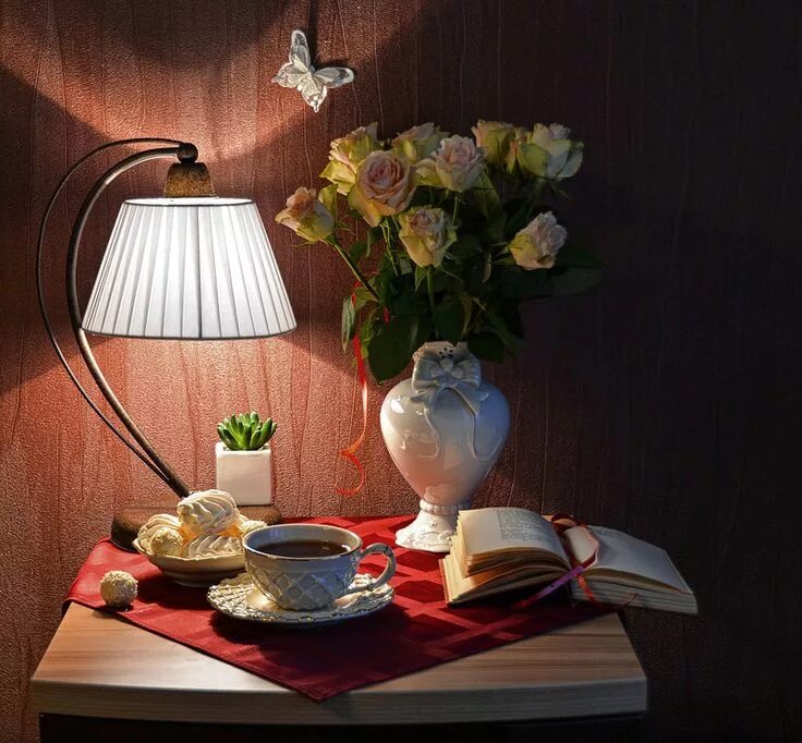 Картинки добрый рабочий вечер Pin on livre fleurs Home decor, Decor, Lamp