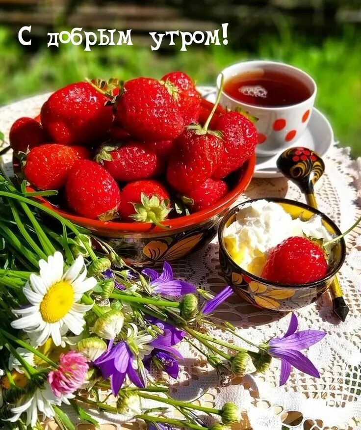 Картинки добрый утро летние новые Pin on Доброе утро Fruit, Radish, Vegetables