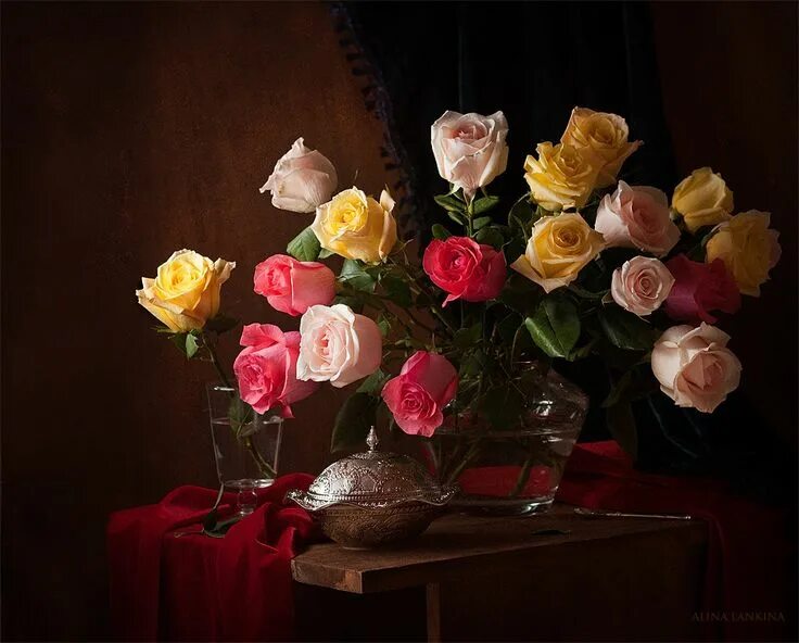 Картинки добрый вечер букеты Пин на доске Arranjos de Flores Розы, Цветы украшения, Натюрморт