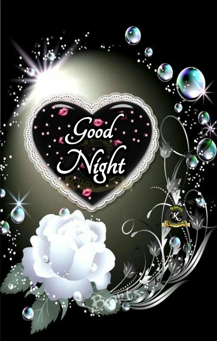 Картинки добрый вечер с сердечками Pin by Krishna Creations on good night vishes hd images WhatsApp Good night flow