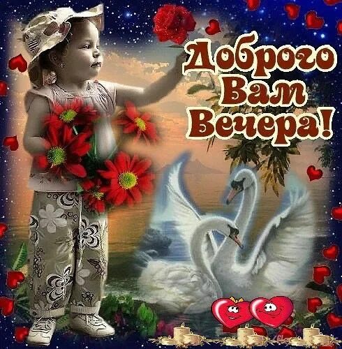 Картинки добрый вечер внученька Пин на доске Доброго вечера С днем рождения, Доброе утро, Рисунки