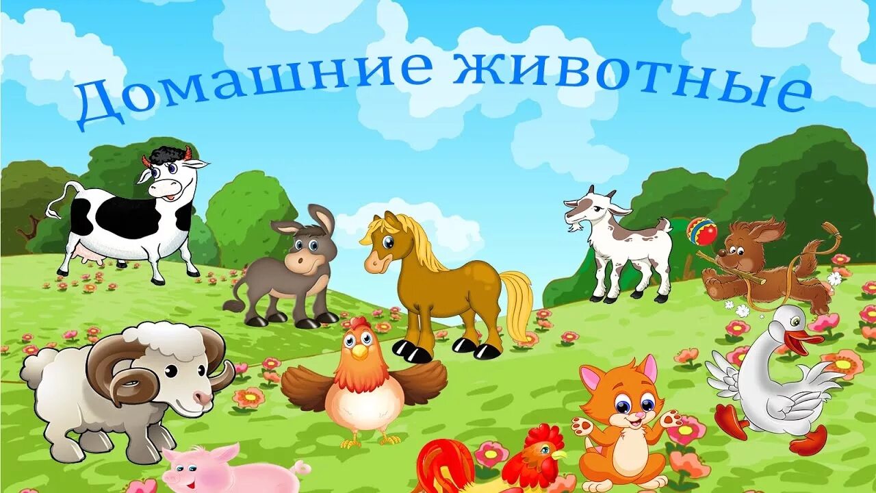 Картинки домашние животные для детей детского сада Домашние животные для детей, мультик про голоса животных. Кто как говорит? - You