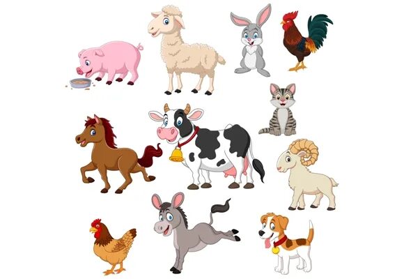 Картинки домашних животных для детей цветные красивые Farm Animals Clip Art Set Graphic Graphic by tigatelusiji - Creative Fabrica