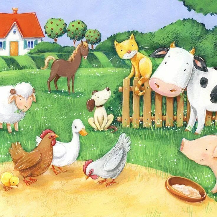 Картинки домашних животных двор Pin by mona sarv on iilustration Animal mural, Farm animals, Animal cartoon vide