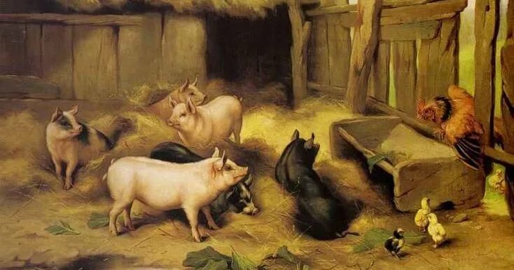 Картинки домашних животных двор Pin by Olga 1019 on ГОД СВИНЬИ (КАБАНА) Animal paintings, Farm art, Hunting art