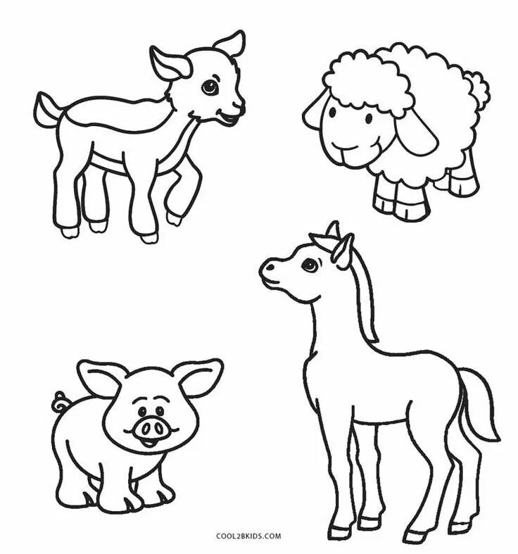 Картинки домашних животных раскраска Free Printable Farm Animal Coloring Pages for Kids