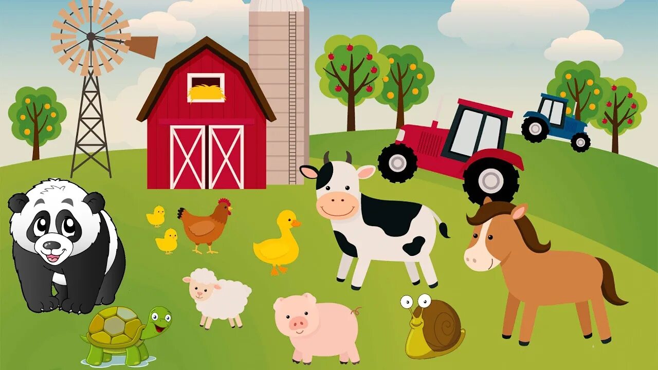 Картинки фермы с животными Farm Animals Name And Sound For Kids Learning ZOO Animals Sounds For Children - 