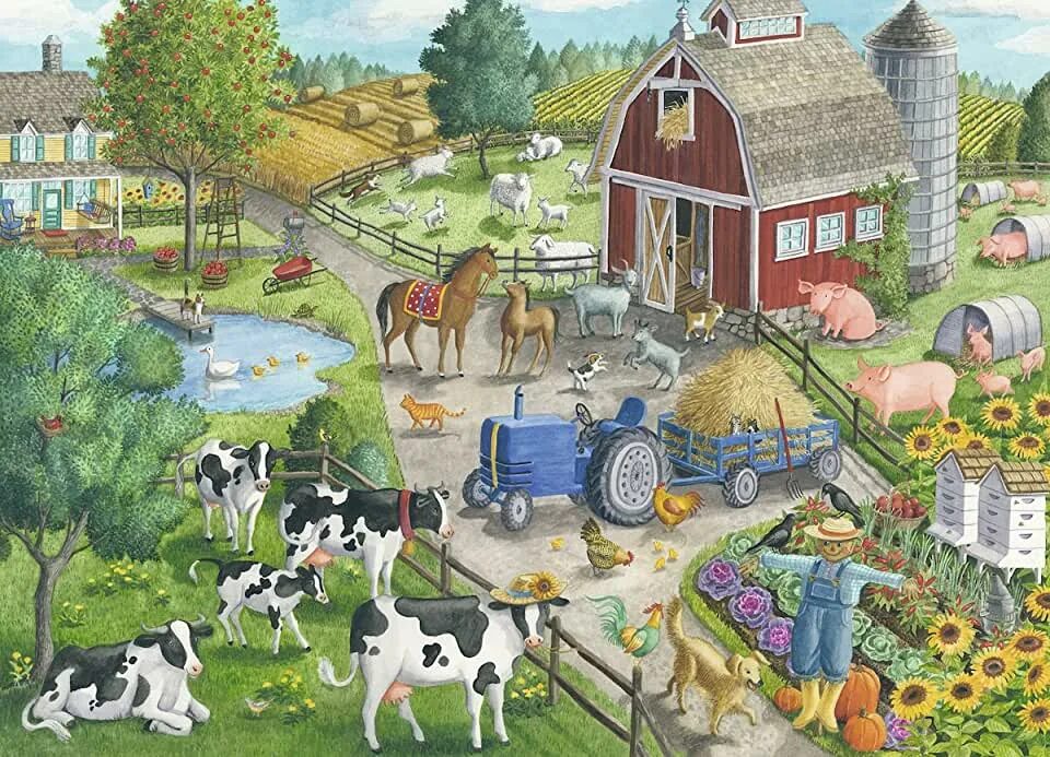 Картинки фермы с животными Amazon.com: Puzzles - RAREWAVES-USA / Puzzles: Toys & Games
