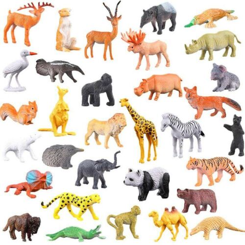 Картинки фигурок животных Xmas Gifts For Kids Wild Animals Zoo Safari Farm Playset Toy Animal Figures 53x 