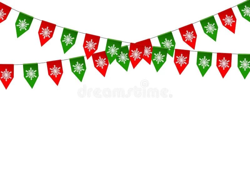 Картинки флажки на новый год Christmas Bunting Flag Isolated on White Stock Vector - Illustration of celebrat