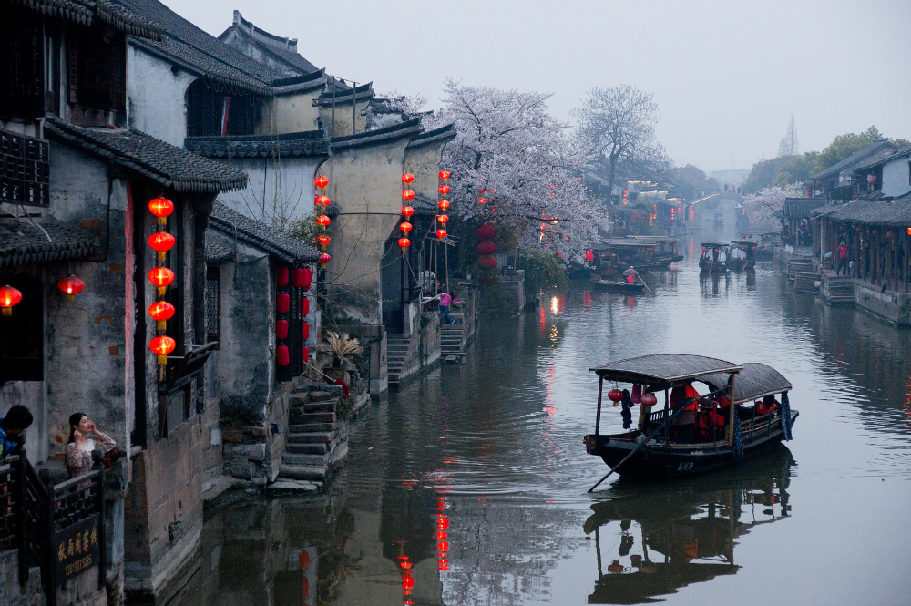 Картинки фото китая Sakura in Xitang Architecture, Beautiful places, China travel